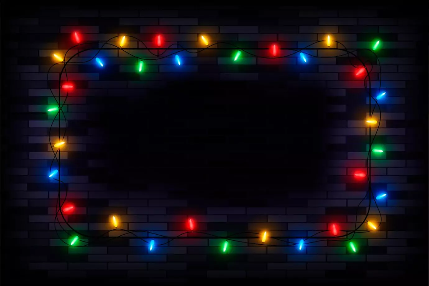 realistic-christmas-light-frame